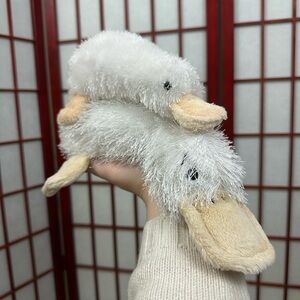 Webkinz Gund Set of Two Medium and Small White Platypus Plush No Code